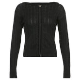 Strickjacke mit Zopfmuster und Kapuze